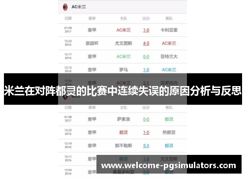 米兰在对阵都灵的比赛中连续失误的原因分析与反思